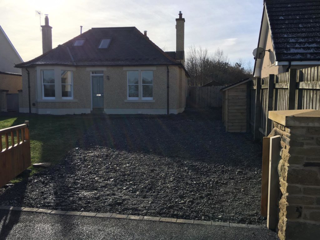 Before: new driveway for house in Gorebridge, Midlothian