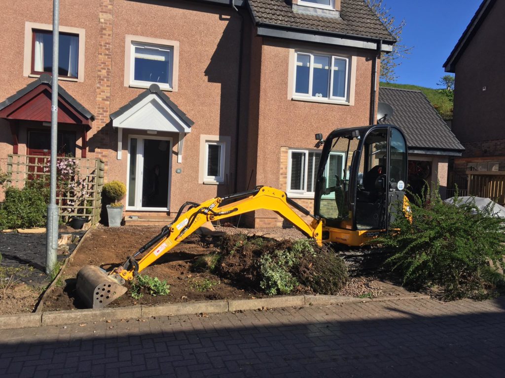 New driveway, parking for house in Melrose, Scotland