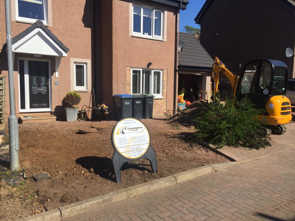 New driveway, parking for house in Melrose, Scotland