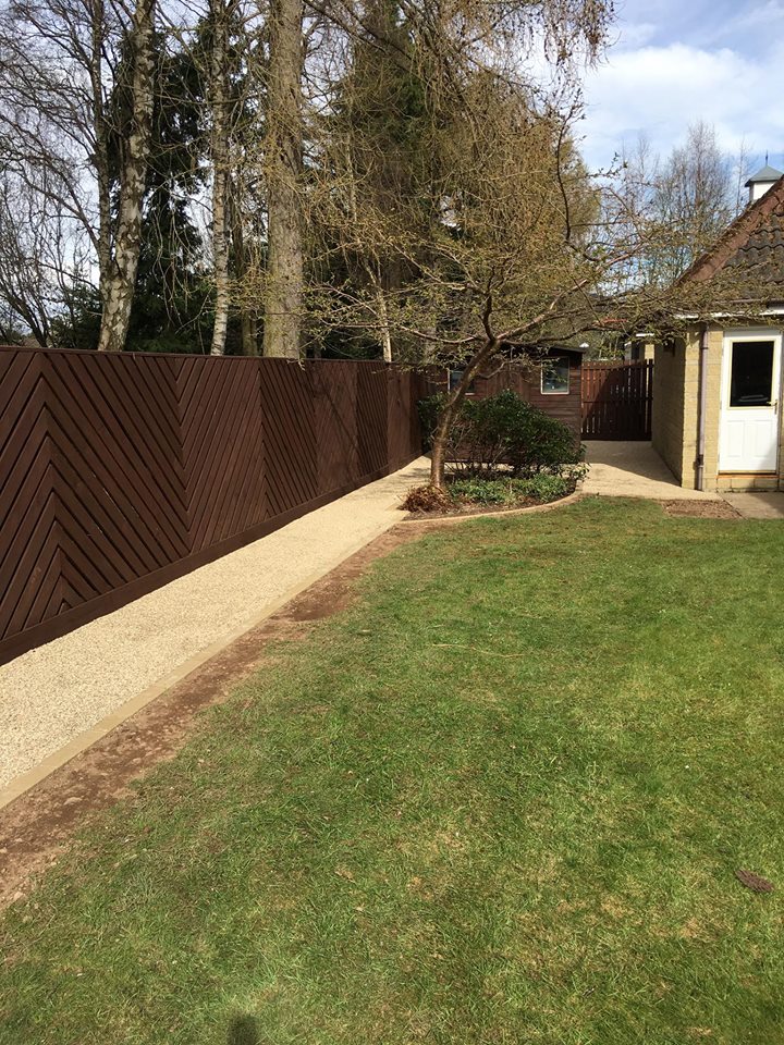 New paths, walkway at house in Peebles, Scotland