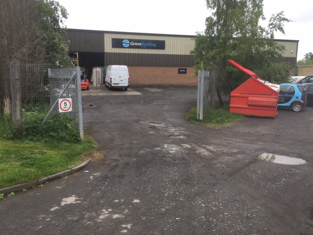 Before: New carpark and loading area Grove bedding, Newbridge, Edinburgh