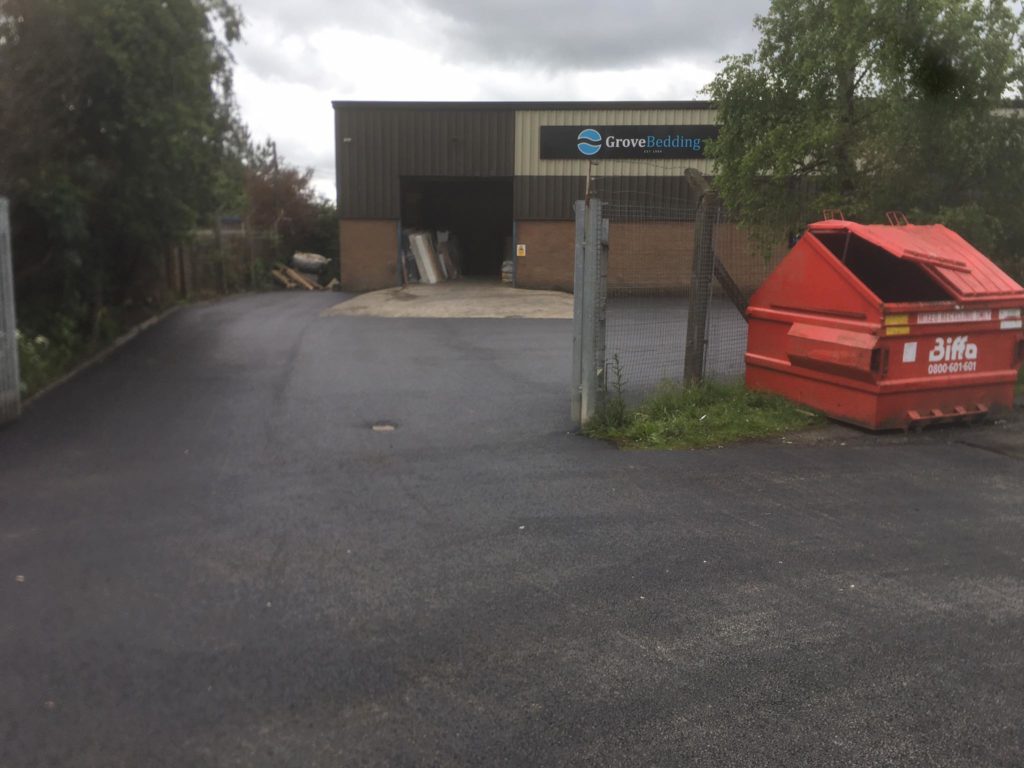 After: New carpark and loading area Grove bedding, Newbridge, Edinburgh