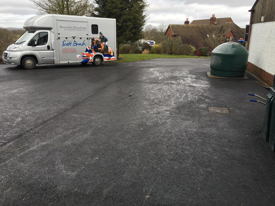 Tarmac business driveway, carpark and stables