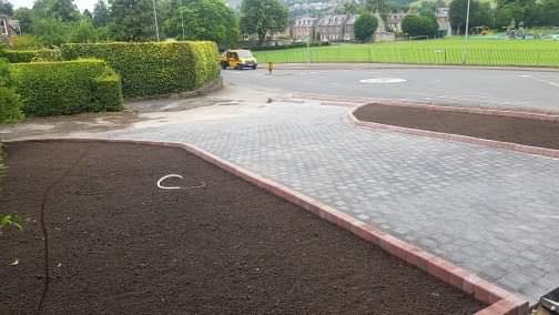 New Driveway, New Roadway with Paving Stones and Kerb Edging - Galashiels