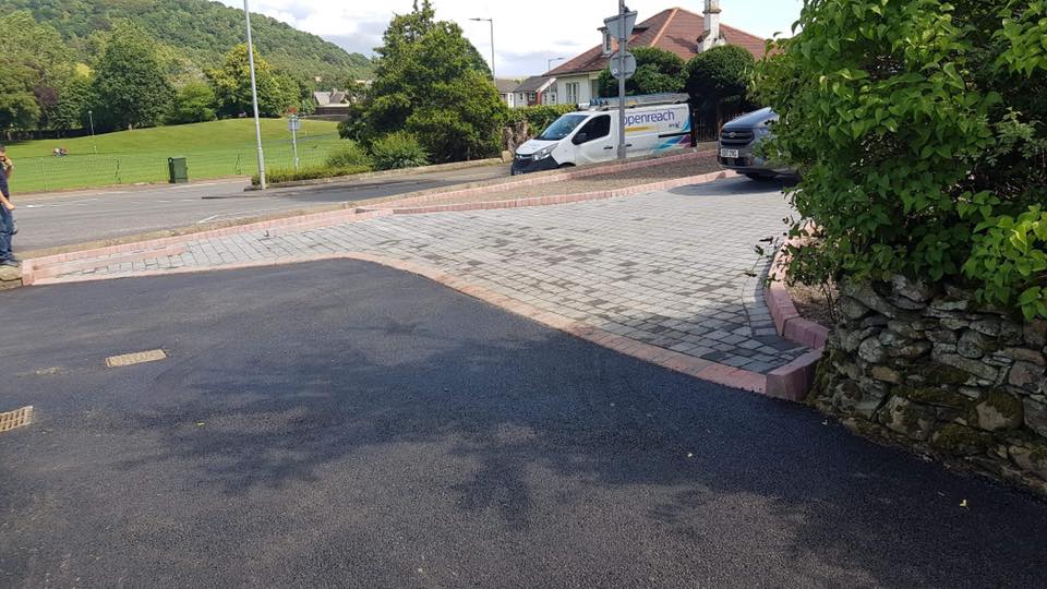 New Driveway, New Roadway with Paving Stones and Kerb Edging - Galashiels