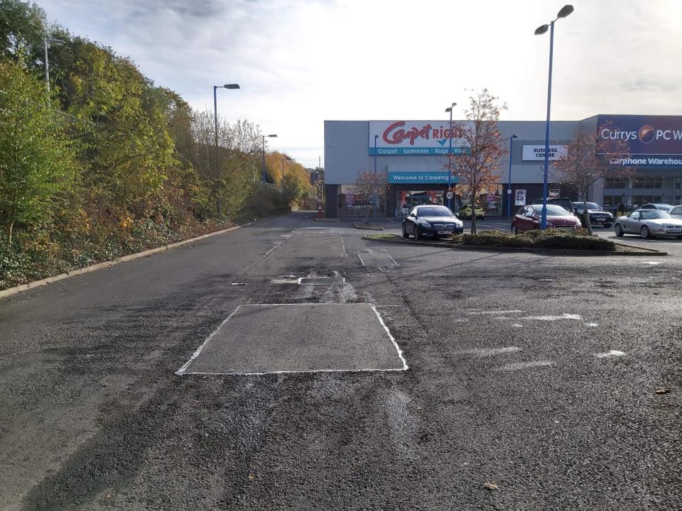 Tarmac Car Park Repairs - Matalan, Currys Galashiels