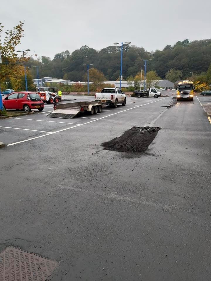 Tarmac Car Park Repairs - Matalan, Currys Galashiels