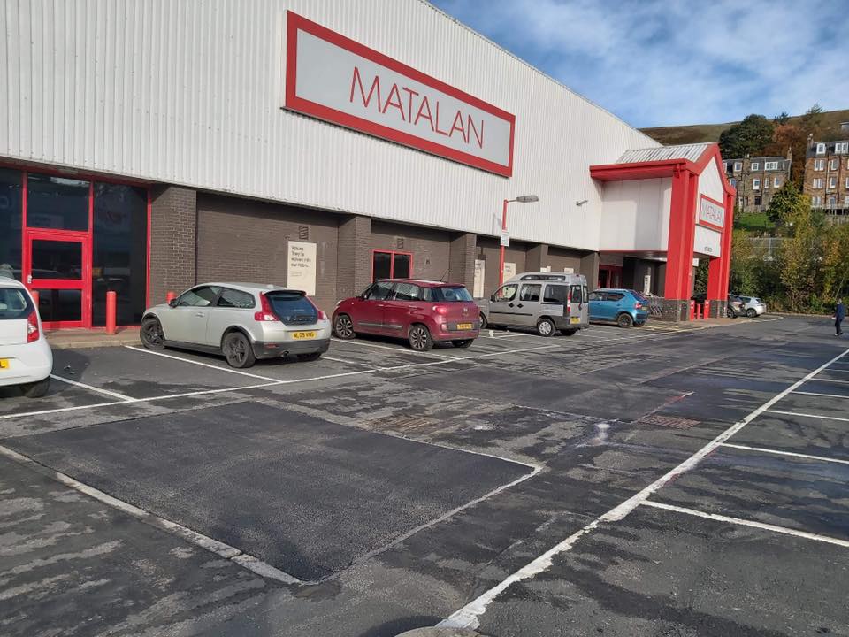 Tarmac Car Park Repairs - Matalan, Currys Galashiels