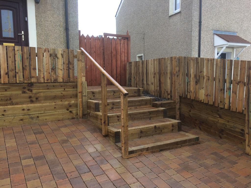 monobloc paving landing stepway Gorebridge, Midlothian,Edinburgh 