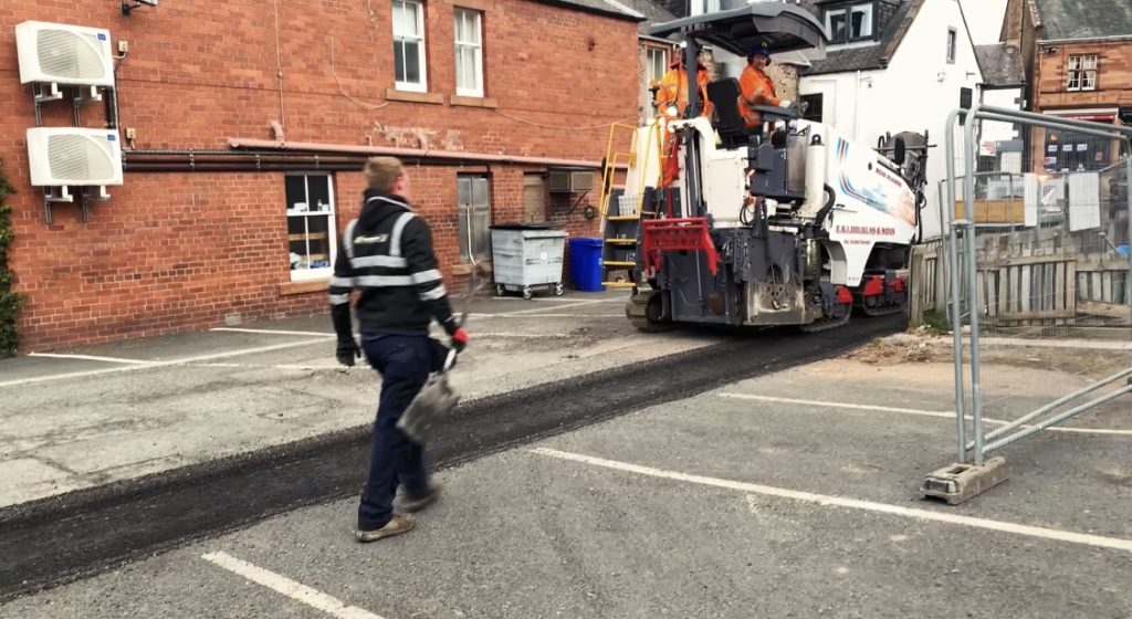 Tarmac Hotel Carpark, Melrose, Scottish Borders