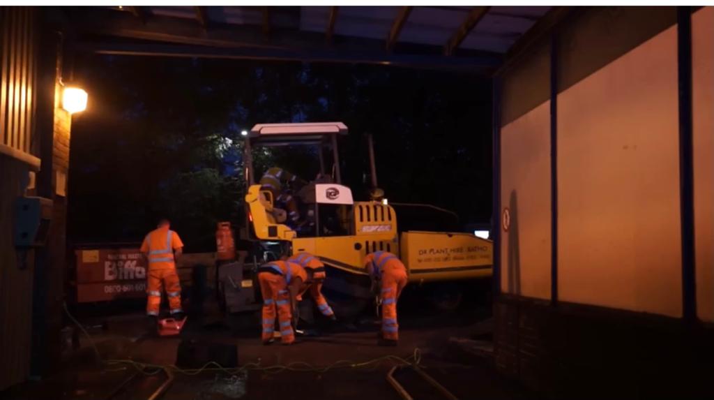 Road Surface Forecourt at Esso Garage, Peebles, Borders