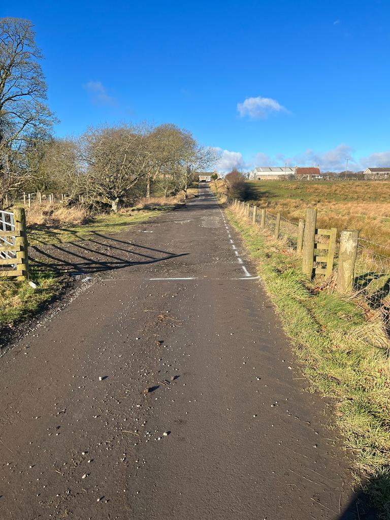 New Tarmac Farm Road Installation, West Linton