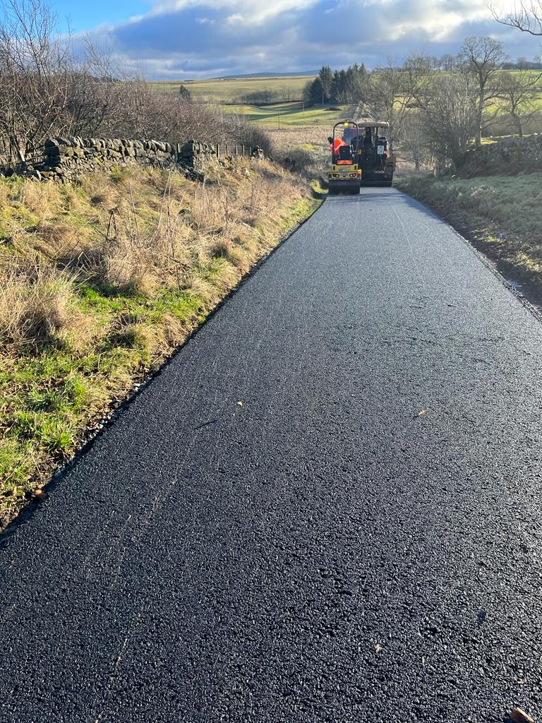 New Tarmac Farm Road Installation, West Linton