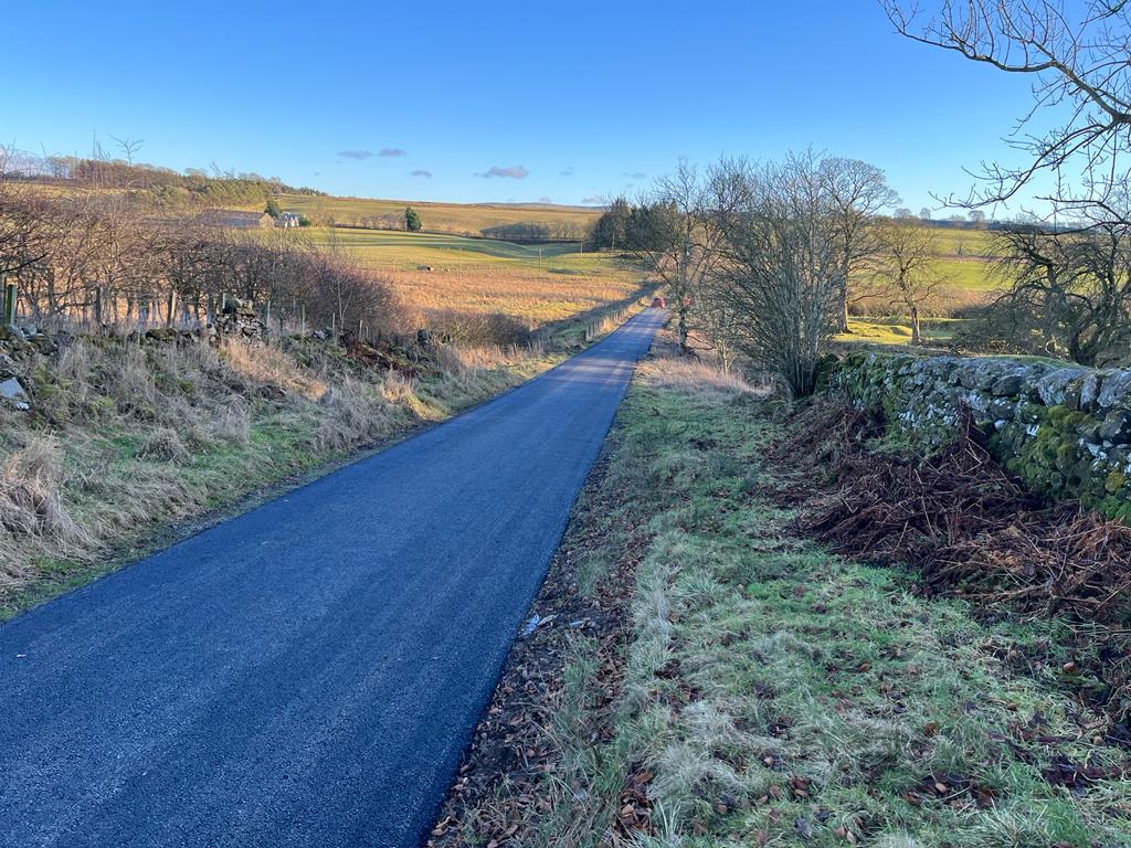 New Tarmac Farm Road Installation, West Linton