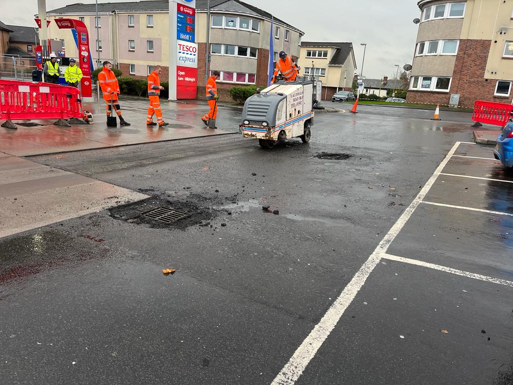 Car Park Tarmac Repairs - Tesco Express, Edinburgh