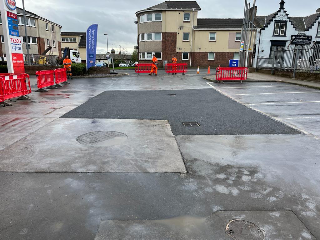 Car Park Tarmac Repairs - Tesco Express, Edinburgh