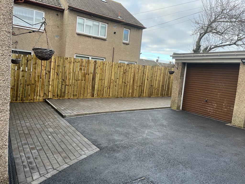 New Tarmac Driveway & Charcoal Block Paving Patio