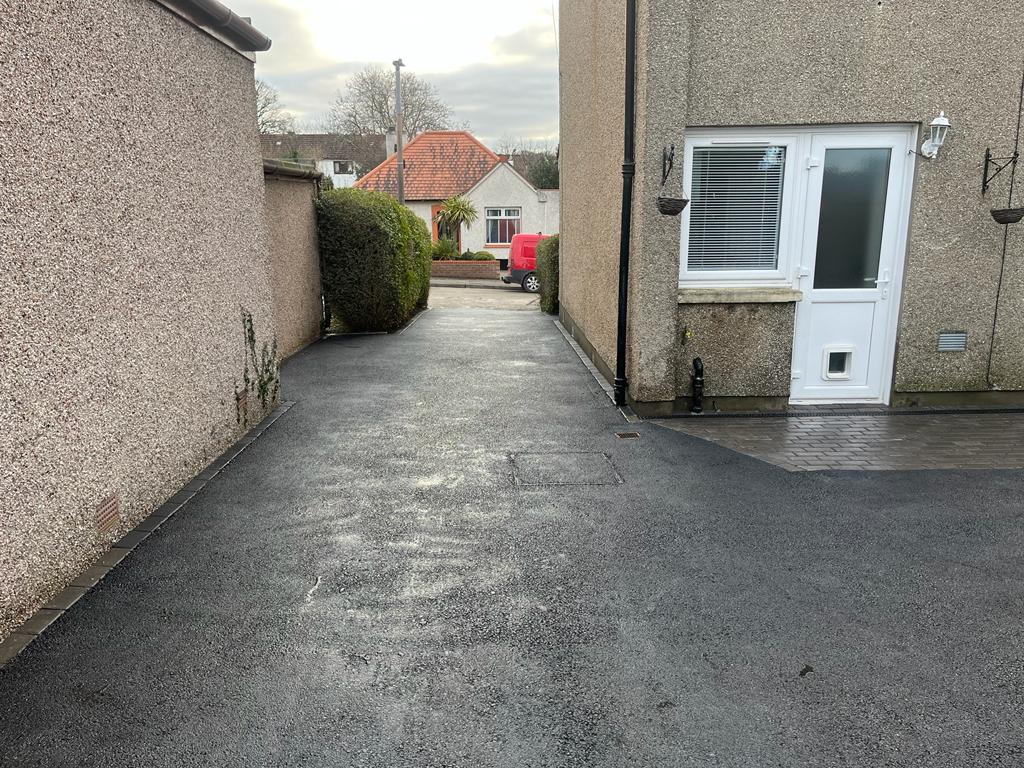 New Tarmac Driveway & Charcoal Block Paving Patio