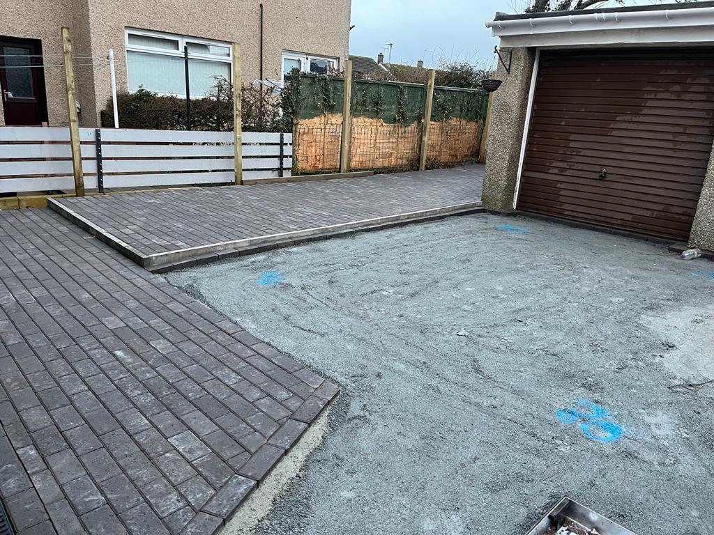 New Tarmac Driveway & Charcoal Block Paving Patio