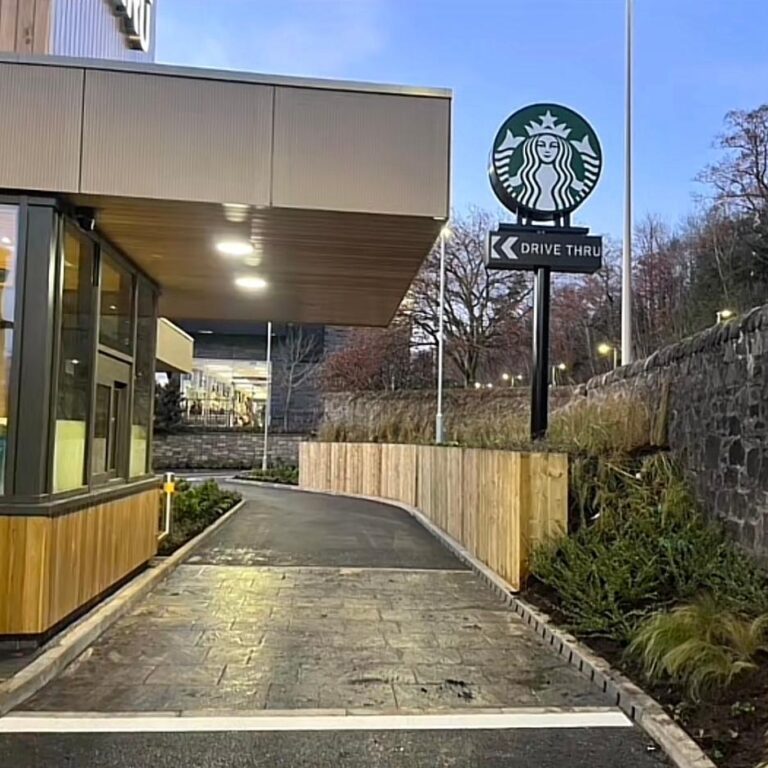 Starbucks Tarmac Drive-Through, Car Parking - Galashiels Scottish Borders