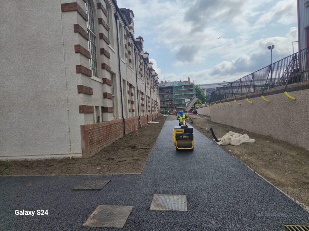 Tarmac Pathway Surfacing Tynecastle Stadium, Edinburgh
