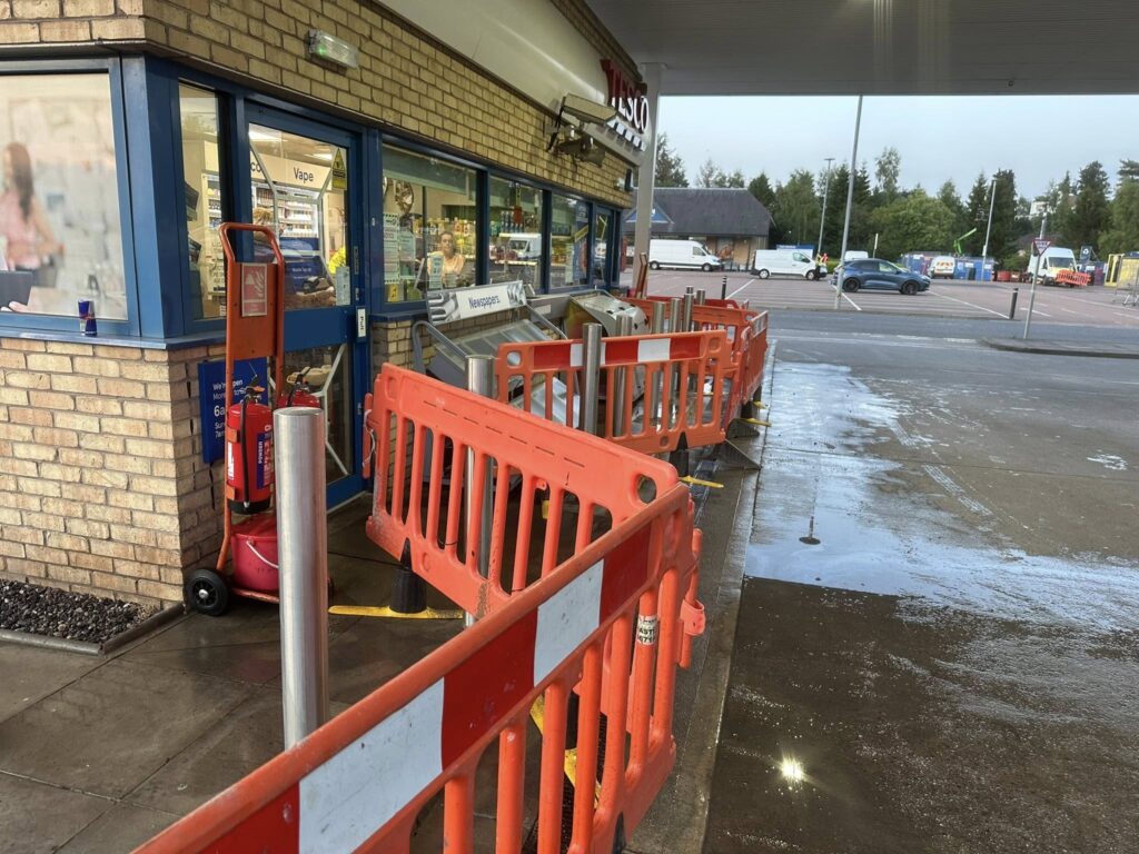 Tarmac Repairs, Concrete Repairs, Parking Bollards Installed - Tesco, Cupar, Fife