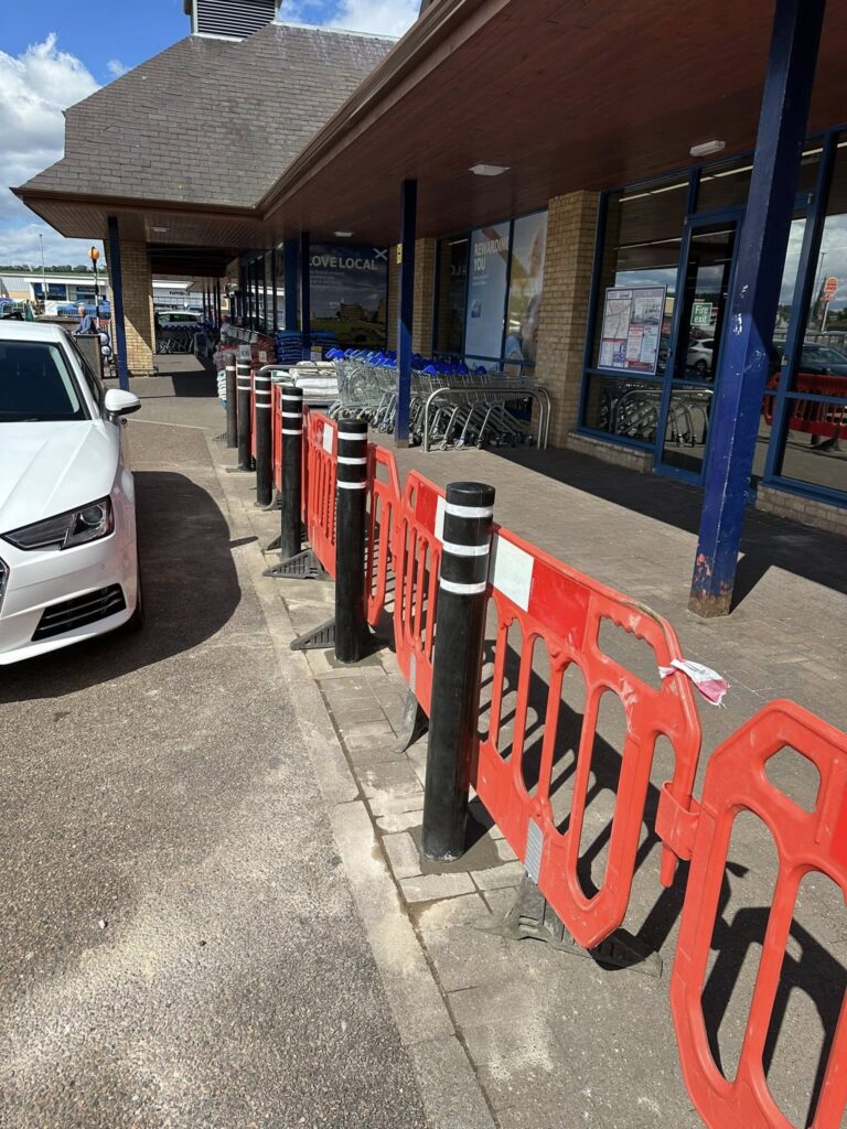 Tarmac Repairs, Concrete Repairs, Parking Bollards Installed - Tesco, Cupar, Fife