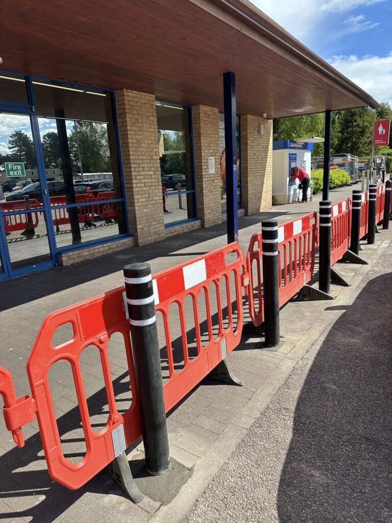 Tarmac Repairs, Concrete Repairs, Parking Bollards Installed - Tesco, Cupar, Fife