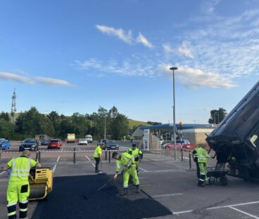 Tarmac Repairs, Concrete Repairs, Parking Bollards Installed - Tesco, Cupar, Fife