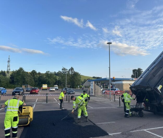Tarmac Repairs, Concrete Repairs, Parking Bollards Installed - Tesco, Cupar, Fife