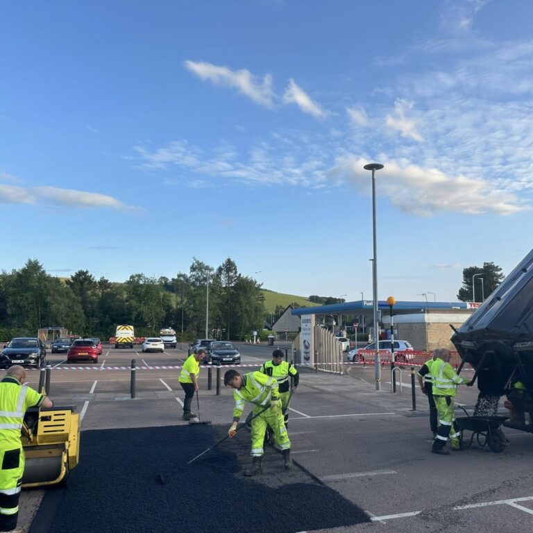 Tarmac Repairs, Concrete Repairs, Parking Bollards Installed - Tesco, Cupar, Fife